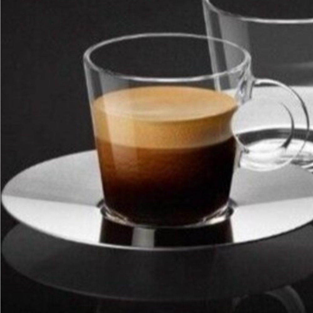 Nespresso View Expresso Cup and Saucer 1 Set Glass Stainless Steel